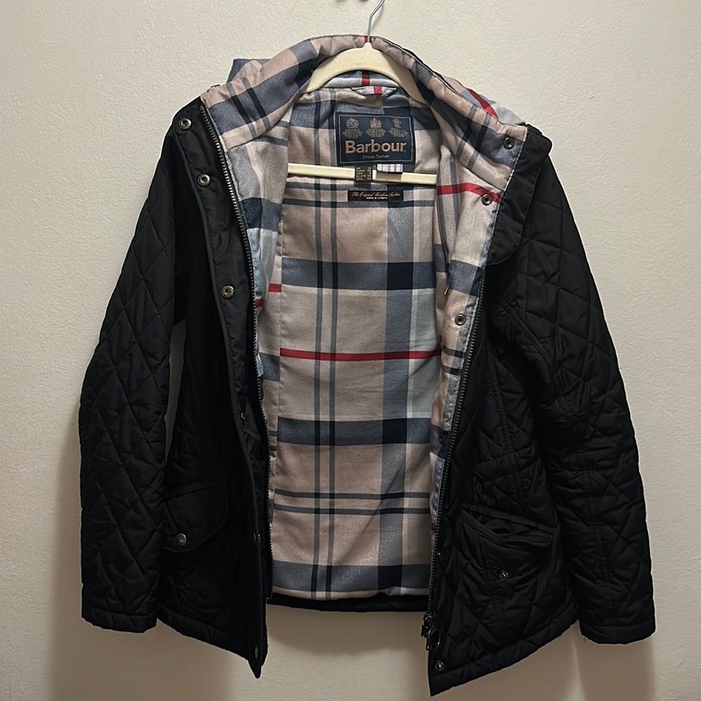 Barbour hooded quilted jacket